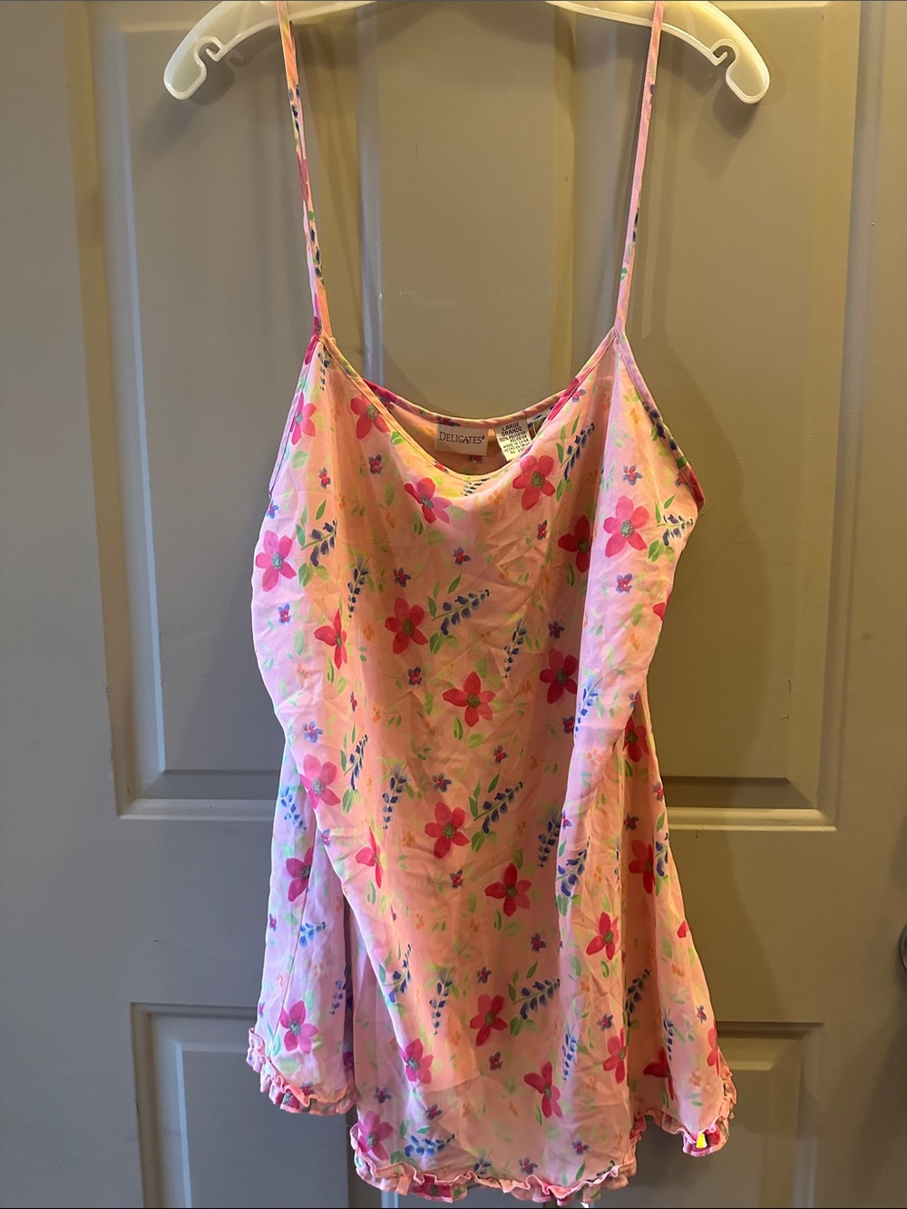 delicates Pink Floral Spaghetti-Strap Dress nighty